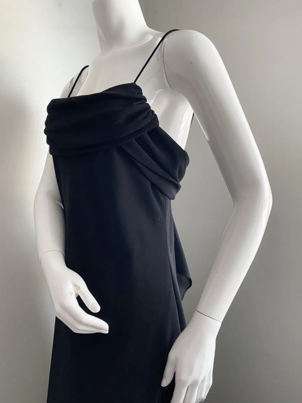 Betsy & Adam Glitter Black Maxi Dress Formal Draped Dark Romantic Whimsigoth 14_7